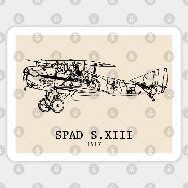 SPAD S.XIII World War I Fighter Plane Sticker by Lakeric